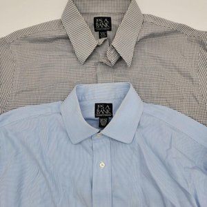 LOT of 2 Jos A Bank Traveler Dress Shirts Cotton Men's 16 1/2 33 Large Tailored